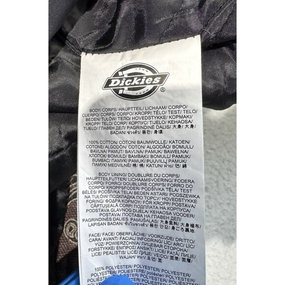 DICKIES Ellis Floral Print Duck Brown Canvas Mens XL Jacket Corduroy Collar - Picture 14 of 16